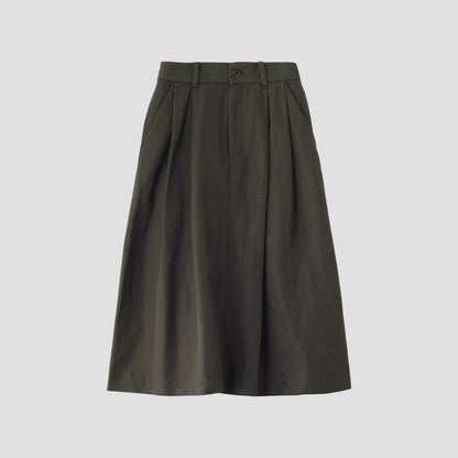 WOOL LINEN TWILL SKIRT