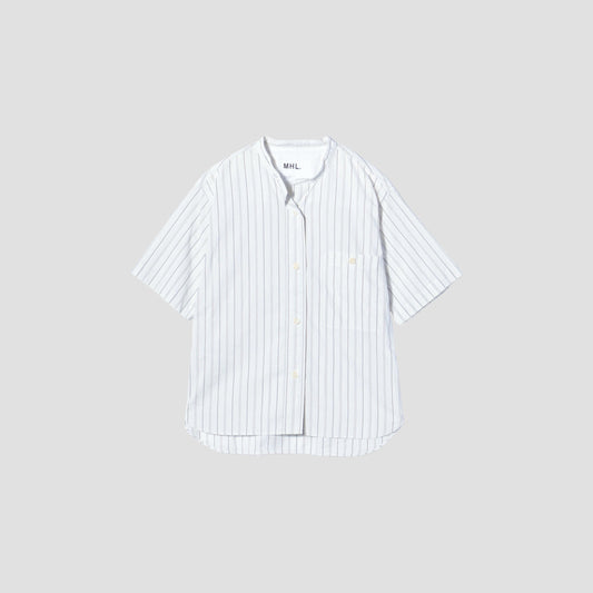 GRAPHIC STRIPE COTTON RAMIE SHIRT