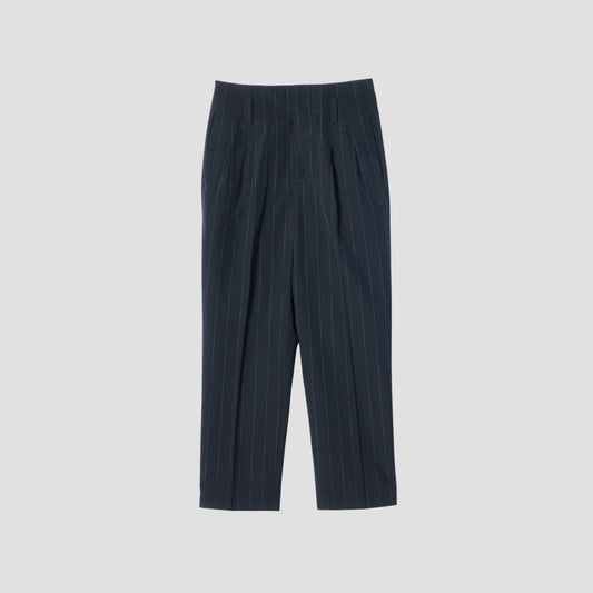 WIDE PINSTRIPE WOOL TROUSERS