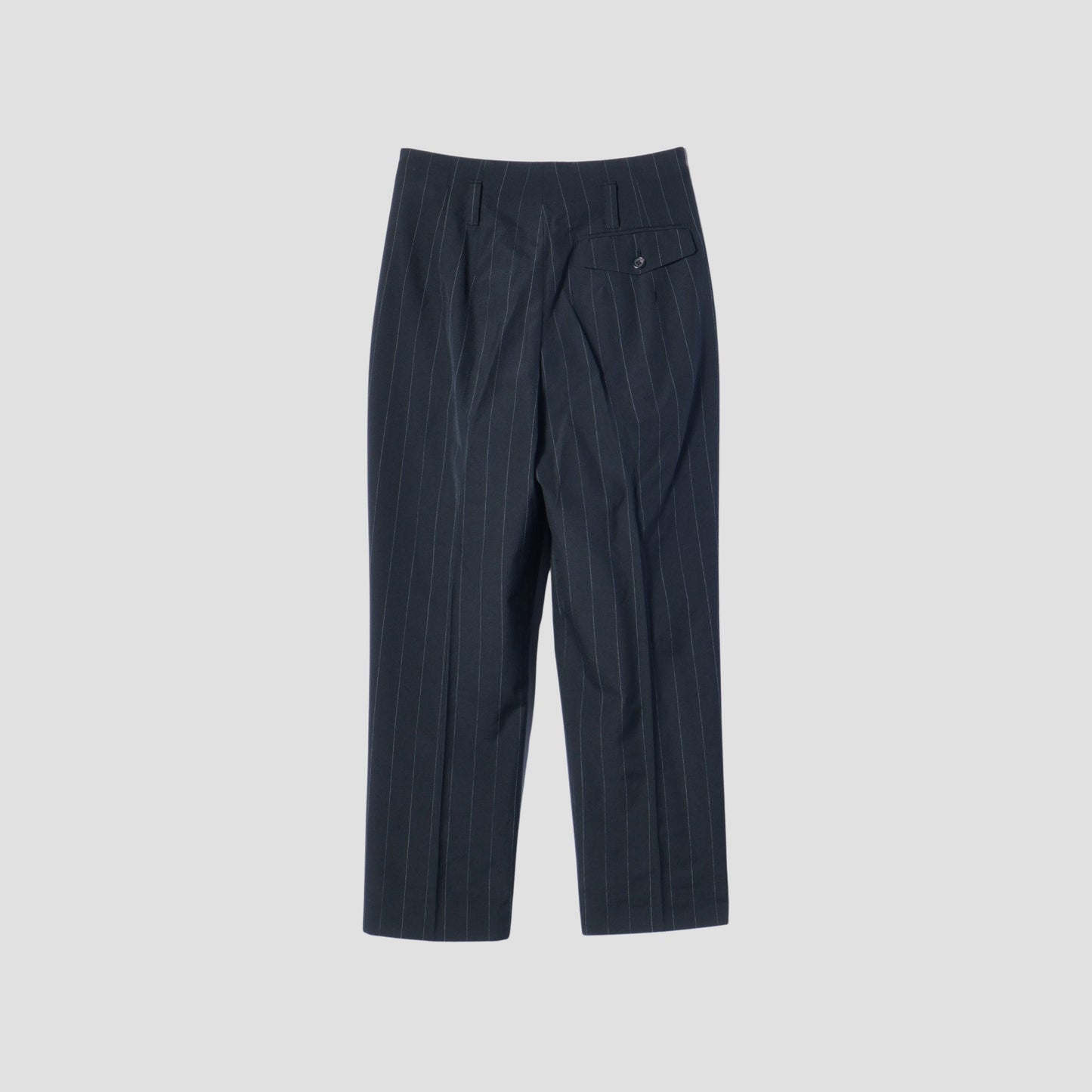 WIDE PINSTRIPE WOOL TROUSERS