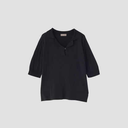 COTTON SILK POLO KNIT