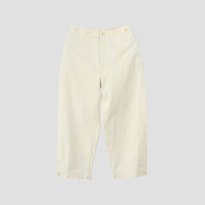 WASHED COMPACT COTTON TROUSERS