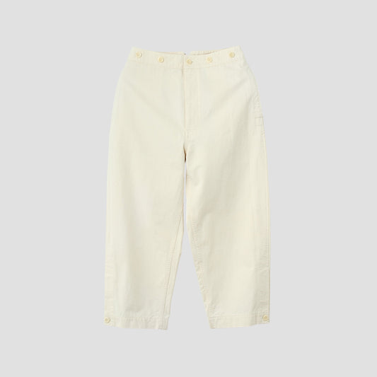 WASHED COMPACT COTTON TROUSERS