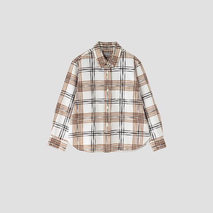 PAINTED CHECK COTTON LINEN SHIRT