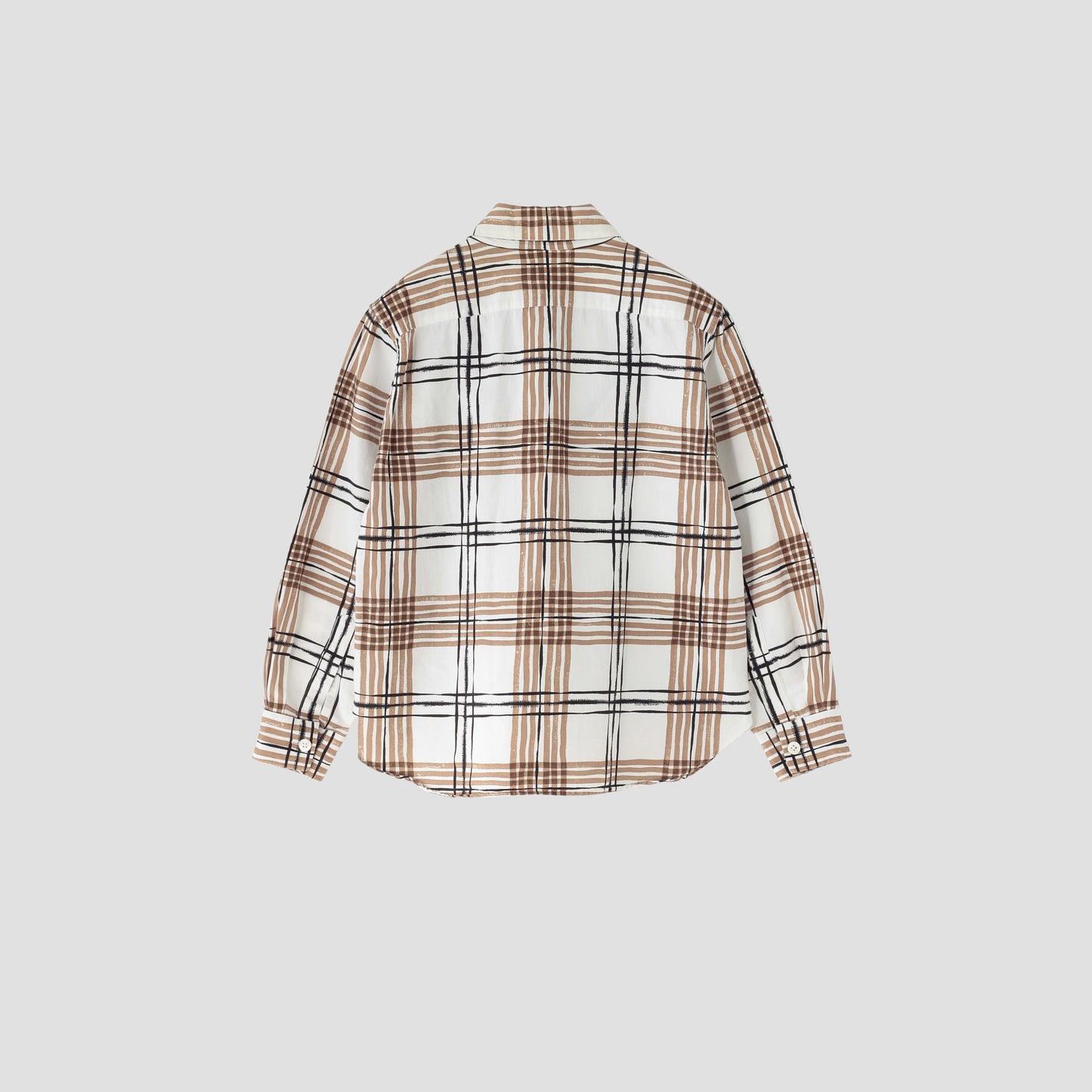 PAINTED CHECK COTTON LINEN SHIRT