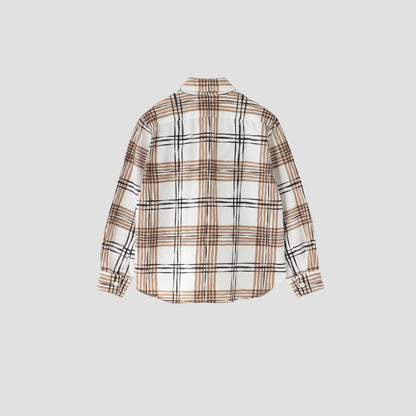 PAINTED CHECK COTTON LINEN SHIRT