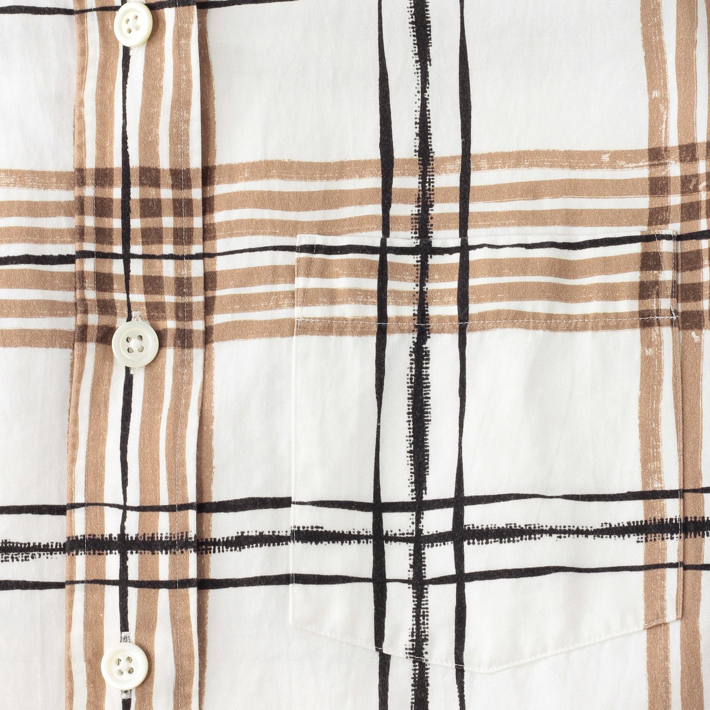 PAINTED CHECK COTTON LINEN SHIRT