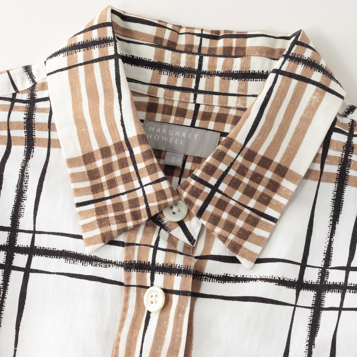 PAINTED CHECK COTTON LINEN SHIRT