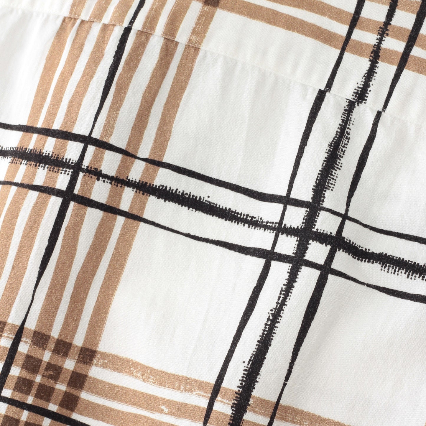 PAINTED CHECK COTTON LINEN SHIRT