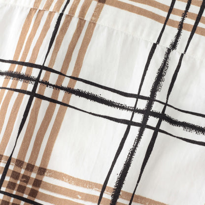 PAINTED CHECK COTTON LINEN SHIRT