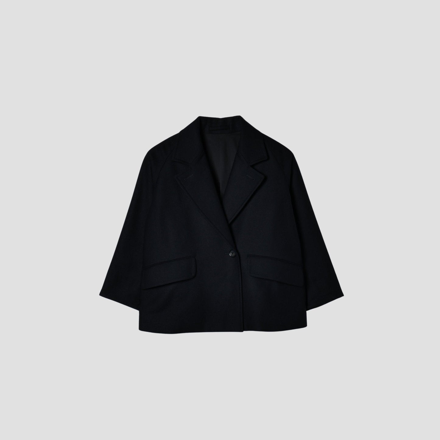 SHETLAND WOOL BLEND FLANNEL COAT