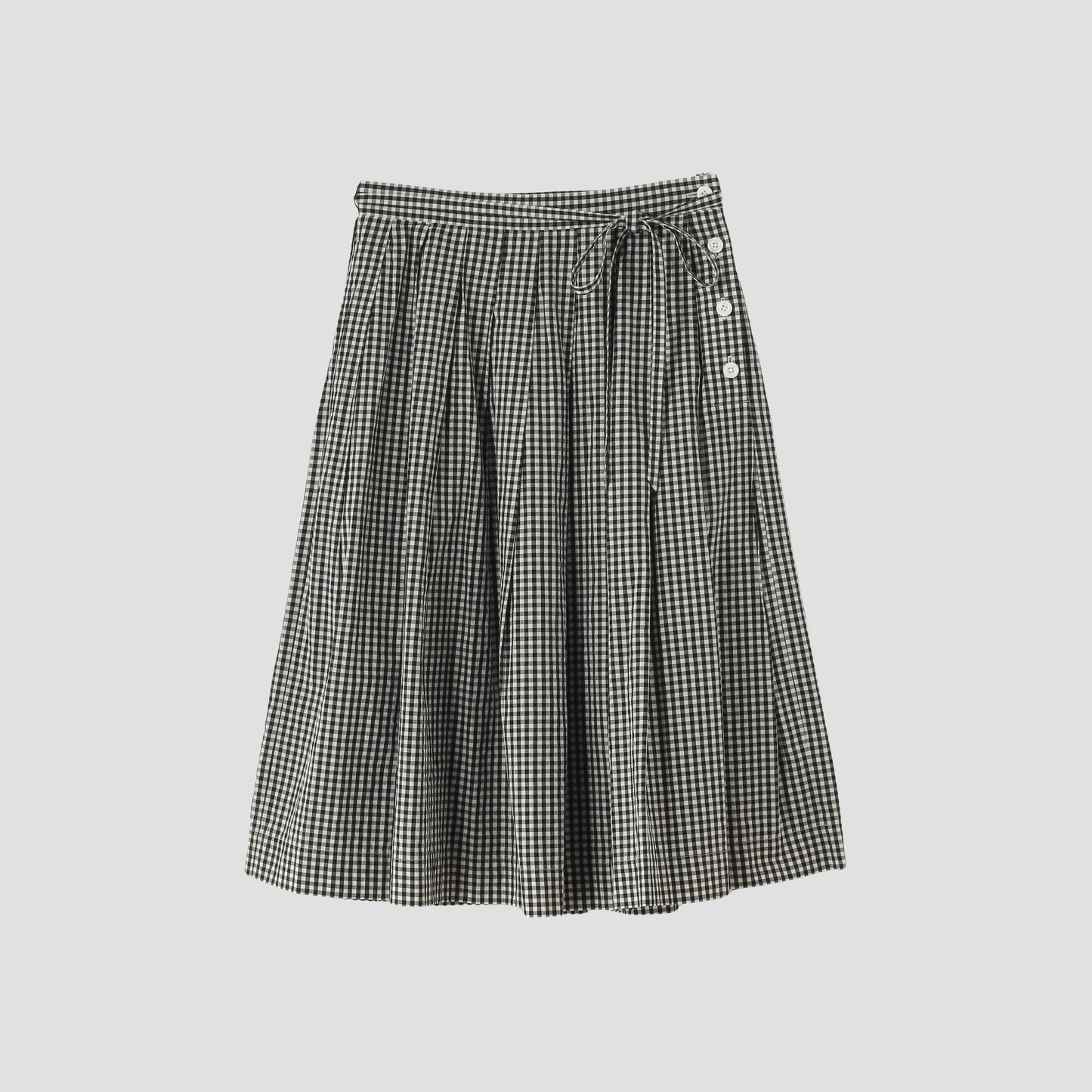 GINGHAM COTTON POPLIN SKIRT