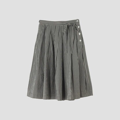 GINGHAM COTTON POPLIN SKIRT