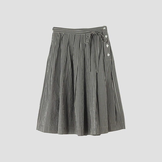 GINGHAM COTTON POPLIN SKIRT
