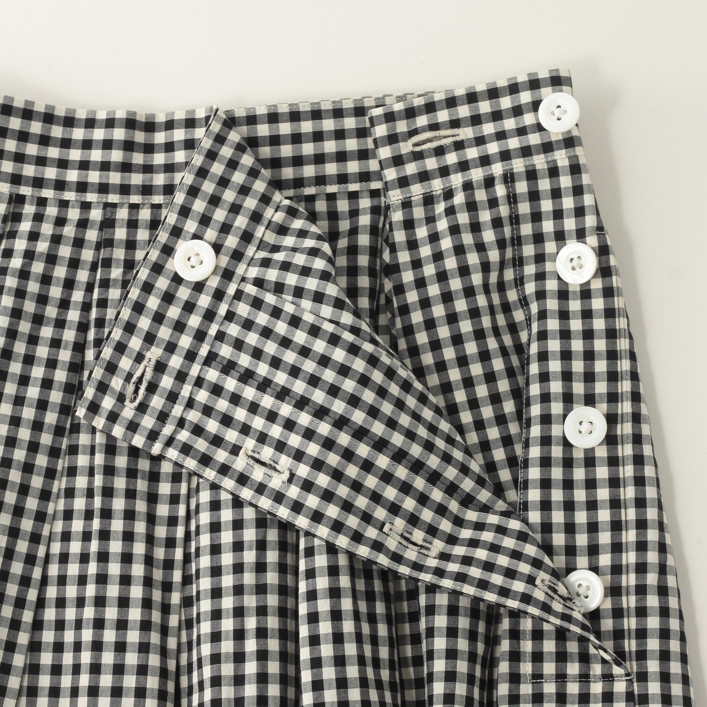 GINGHAM COTTON POPLIN SKIRT