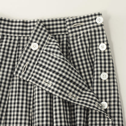 GINGHAM COTTON POPLIN SKIRT