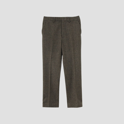 CHECK WOOL TROUSER TROUSERS