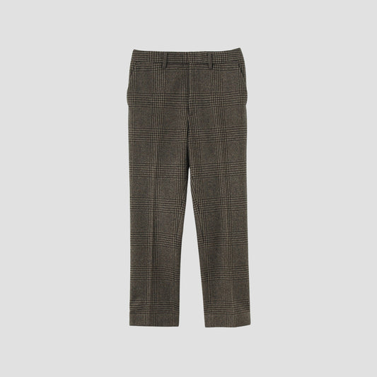 CHECK WOOL TROUSER TROUSERS