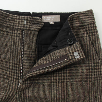 CHECK WOOL TROUSER TROUSERS