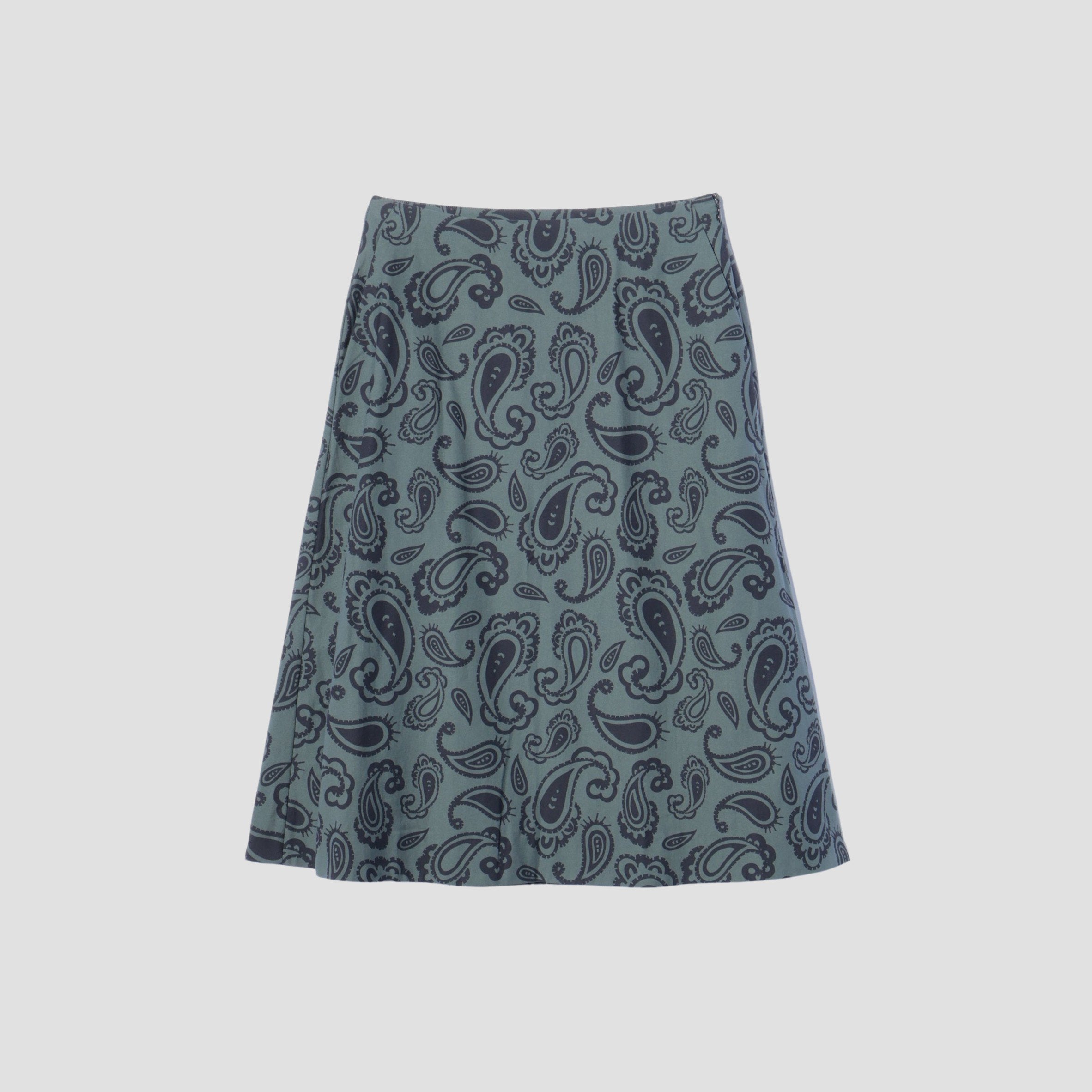 未使用級 MARGARET HOWELL コットンシルク ペイズリースカート MARGARET HOWELL | PAISLEY COTTON SILK TWILL SKIRT | スカート – ReLIKE