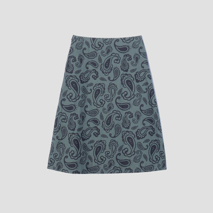 PAISLEY COTTON SILK TWILL SKIRT