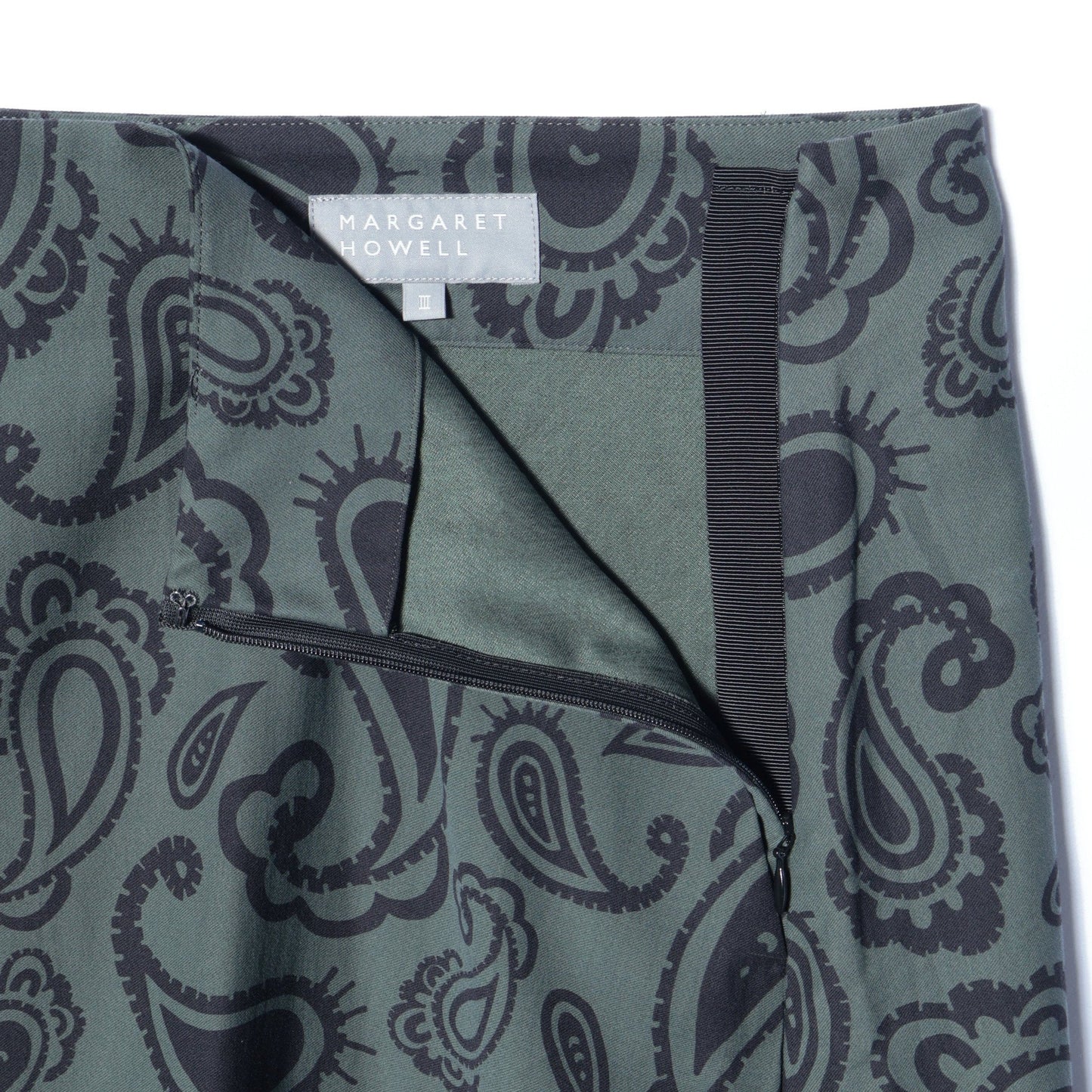 PAISLEY COTTON SILK TWILL SKIRT