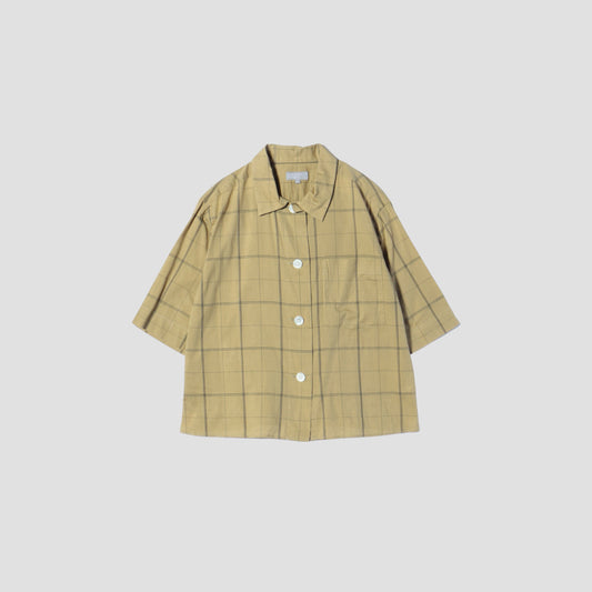CHECK COTTON LINEN SHIRT