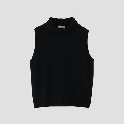 SLEEVELESS ROLL NECK KNIT