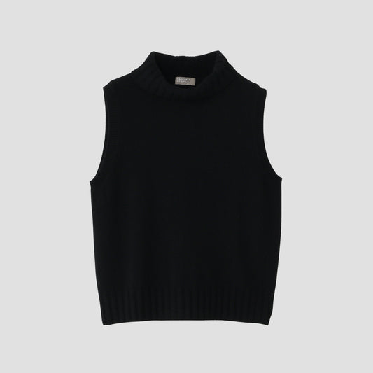 SLEEVELESS ROLL NECK KNIT