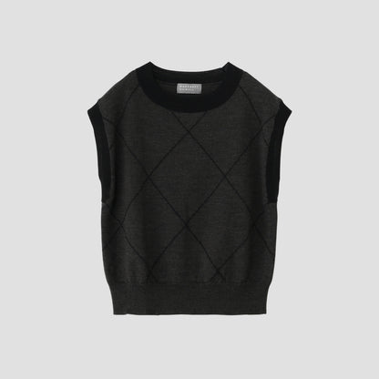 WOOL LINEN ARGYLE KNIT