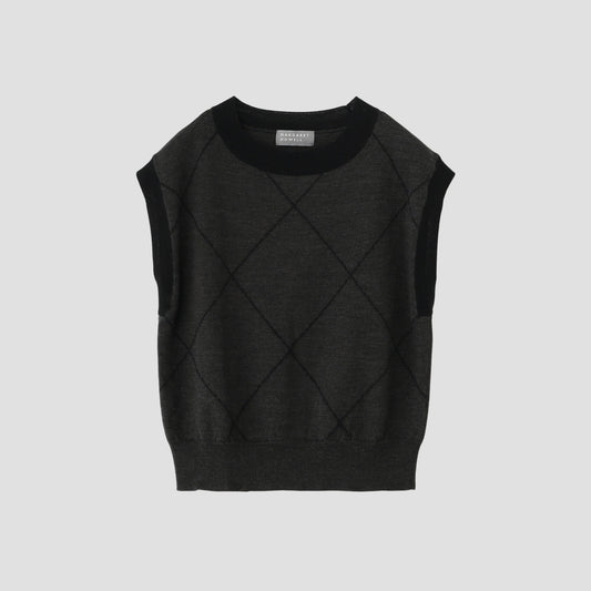WOOL LINEN ARGYLE KNIT