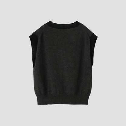 WOOL LINEN ARGYLE KNIT