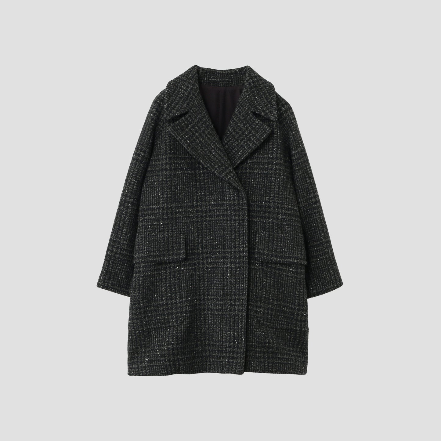 LARGE PRINCE OF WALES WOOL COATING