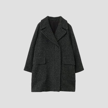 LARGE PRINCE OF WALES WOOL COATING