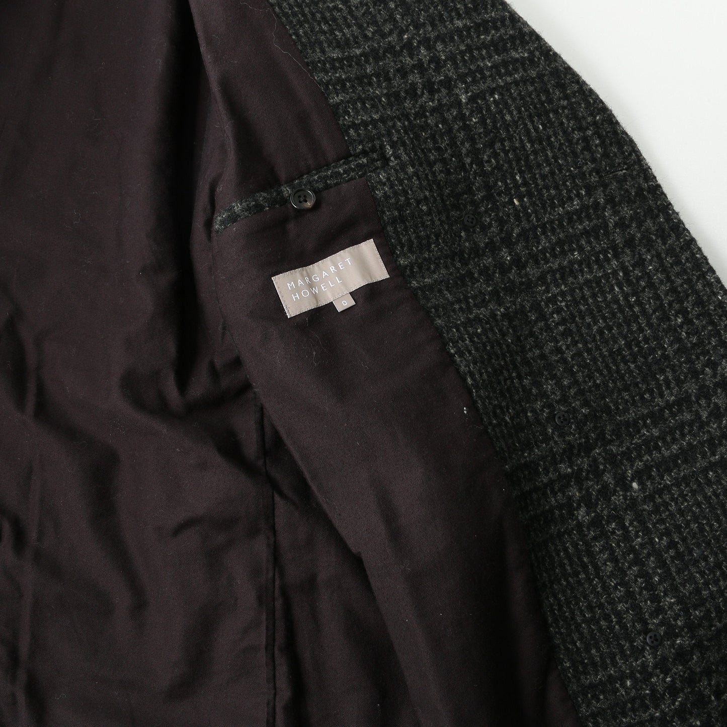 LARGE PRINCE OF WALES WOOL COATING
