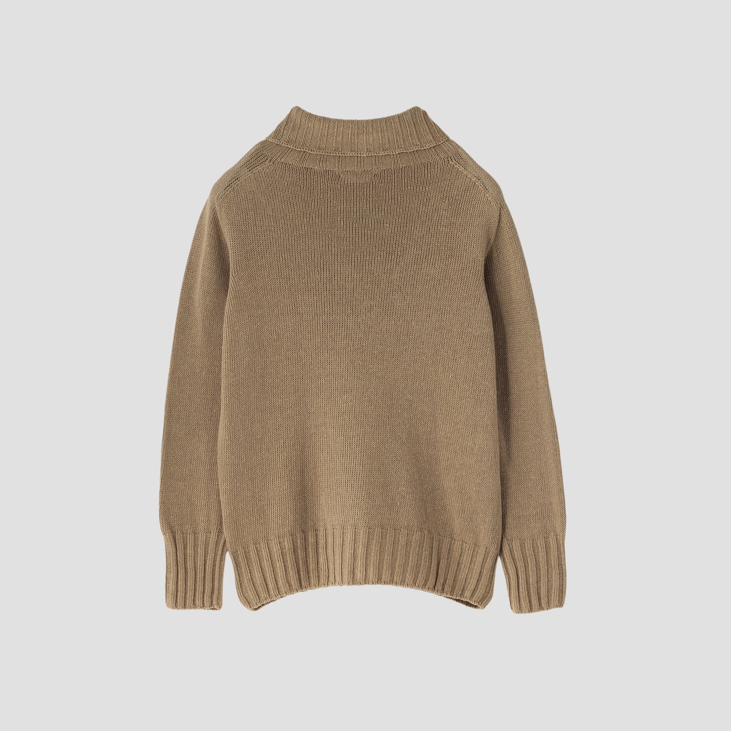 LINEN COTTON WIDE ROLL NECK KNIT