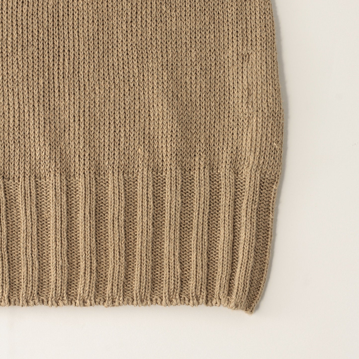LINEN COTTON WIDE ROLL NECK KNIT