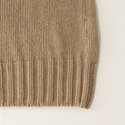 LINEN COTTON WIDE ROLL NECK KNIT