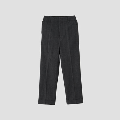PRINCE OF WALES CHECK WOOL LINEN TROUSERS