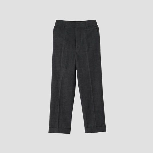 PRINCE OF WALES CHECK WOOL LINEN TROUSERS