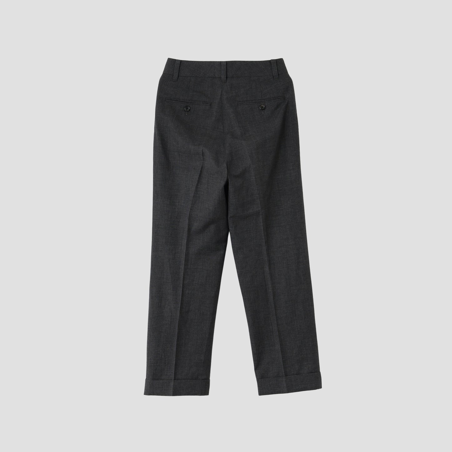 PRINCE OF WALES CHECK WOOL LINEN TROUSERS