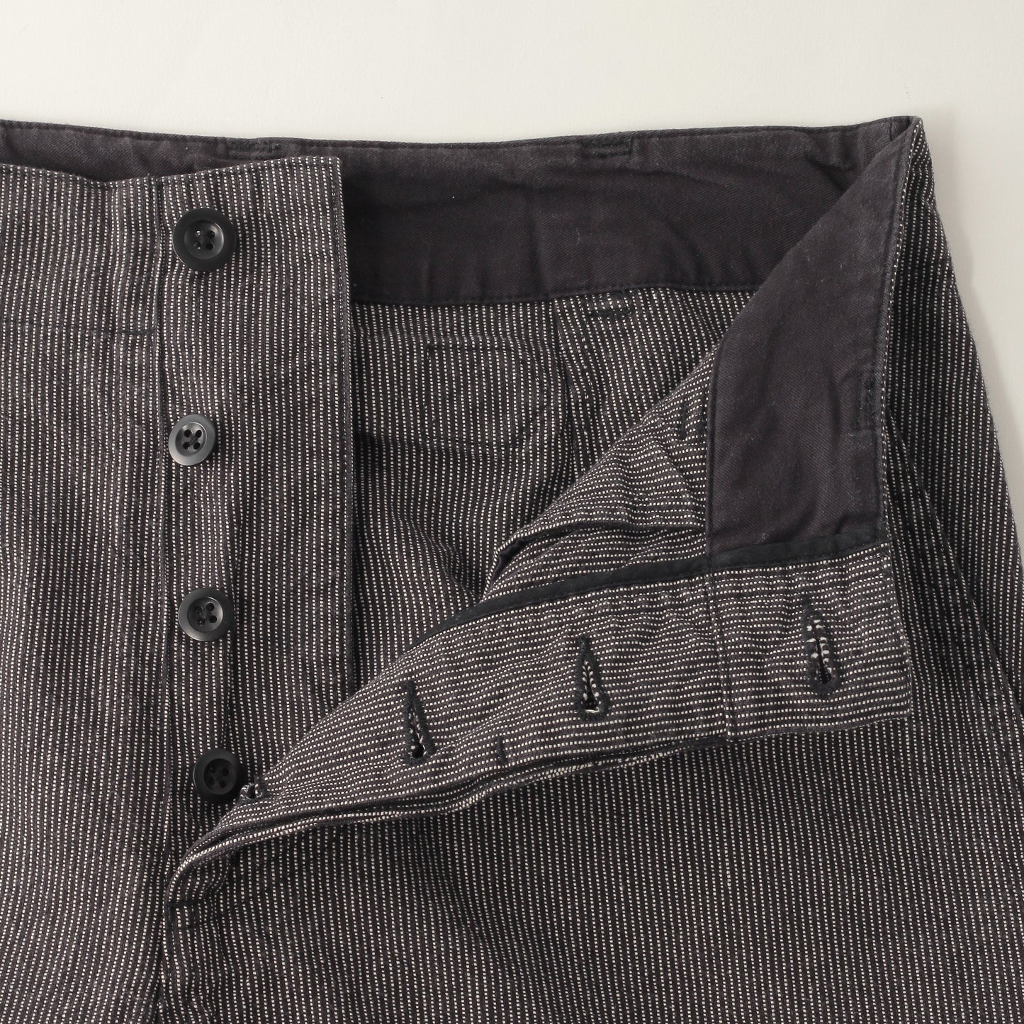 WORKWEAR STRIPE COTTON LINEN TROUSERS