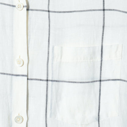LARGE WINDOWPANE LINEN DRESS