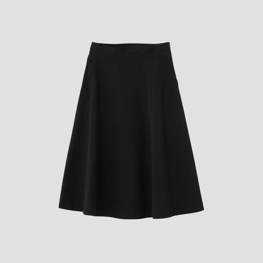 FINE WOOL COTTON TWILL SKIRT