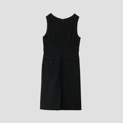MILLED WOOL TWILL DRESS