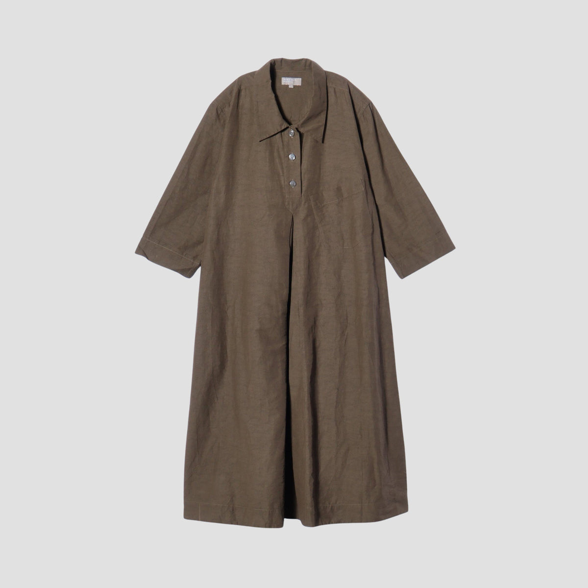 FINE PLAINWEAVE COTTON LINEN DRESS