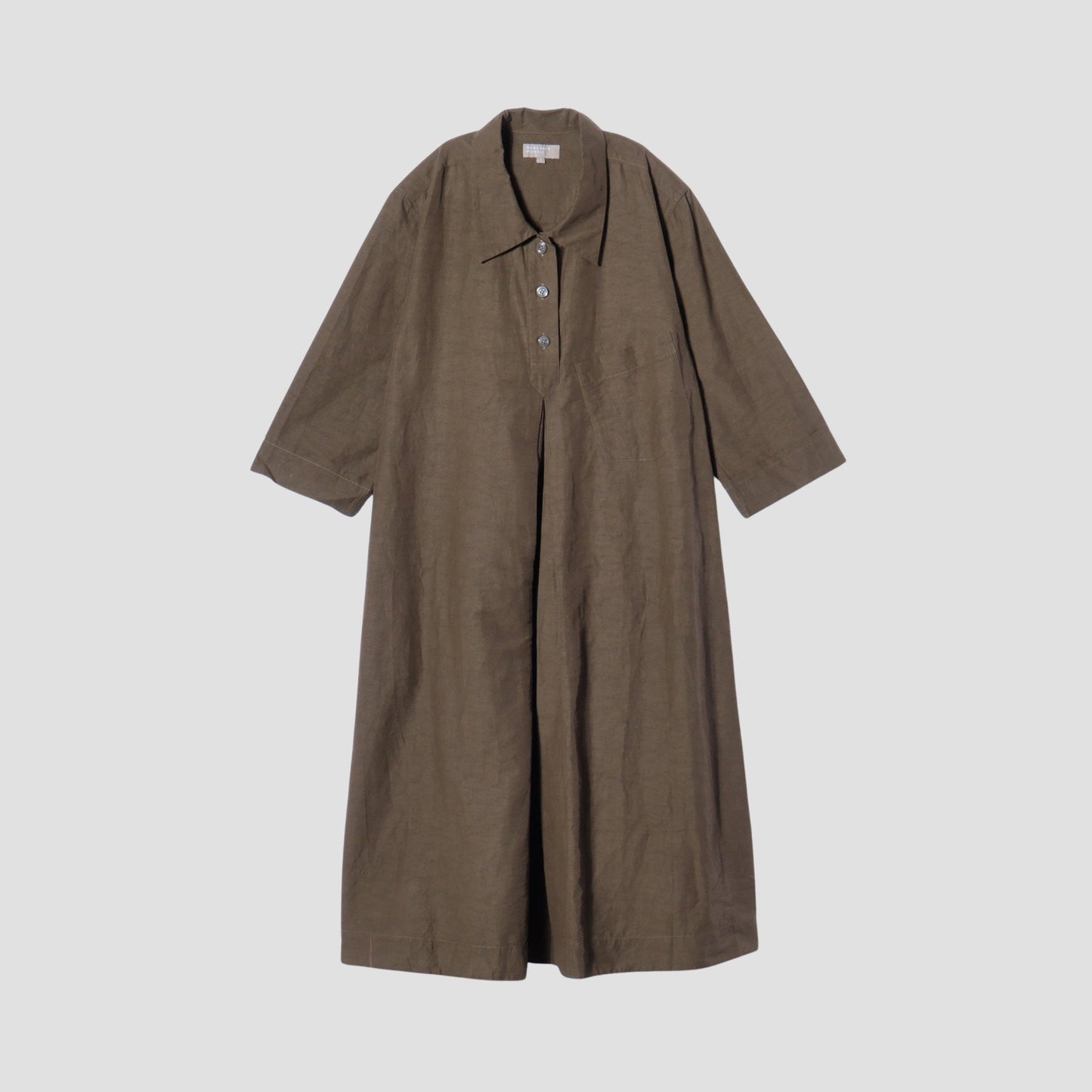 FINE PLAINWEAVE COTTON LINEN DRESS