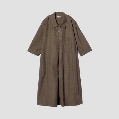 FINE PLAINWEAVE COTTON LINEN DRESS