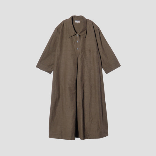 FINE PLAINWEAVE COTTON LINEN DRESS