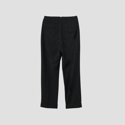 FINE WOOL TWILL TROUSERS